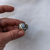 Snow Moon Ring - Size 8.5 wide band