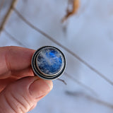 Snow Moon Ring - Size 8.5 wide band