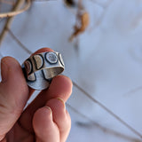 Snow Moon Ring - Size 8.5 wide band