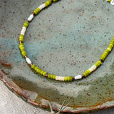 Lemon Jade - Fresh Water Pearls & Ethiopian Opals (chain extender *included)