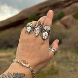 Frontier Bloom Ring - Dendritic Agate & Wild Horse (Size 8.5)