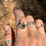 Little Bitty Ring - Dendritic Agate (teardrop) - sz. 8.75