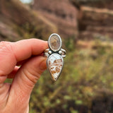 Frontier Bloom Ring - Dendritic Agate & Wild Horse (Size 7.75)