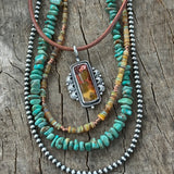 Chunky Turquoise necklace - 20”L￼