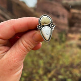 Frontier Bloom Ring - Carico TQ & White Buffalo (Size 7.75)