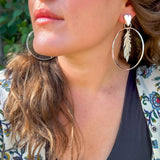 Birds of a Feather Hoop Studs - White Buffalo