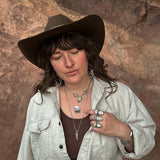 Frontier Bloom Ring - Carico TQ & White Buffalo (Size 7.75)