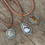 Golden Hour Pendants - 16" leather choker