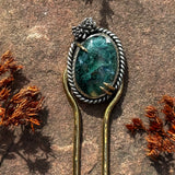 Thingamabob Hairfork - Moss Agate & Succulents