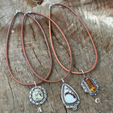 Golden Hour Pendants - 16" leather choker