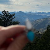 Snow Capped Ring - White Buffalo & Blue Moon (Size 7)