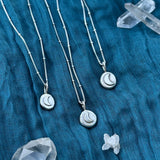 Recycled Silver Moon Necklace - 18" chain