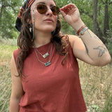Timber Necklace - Moss Agate